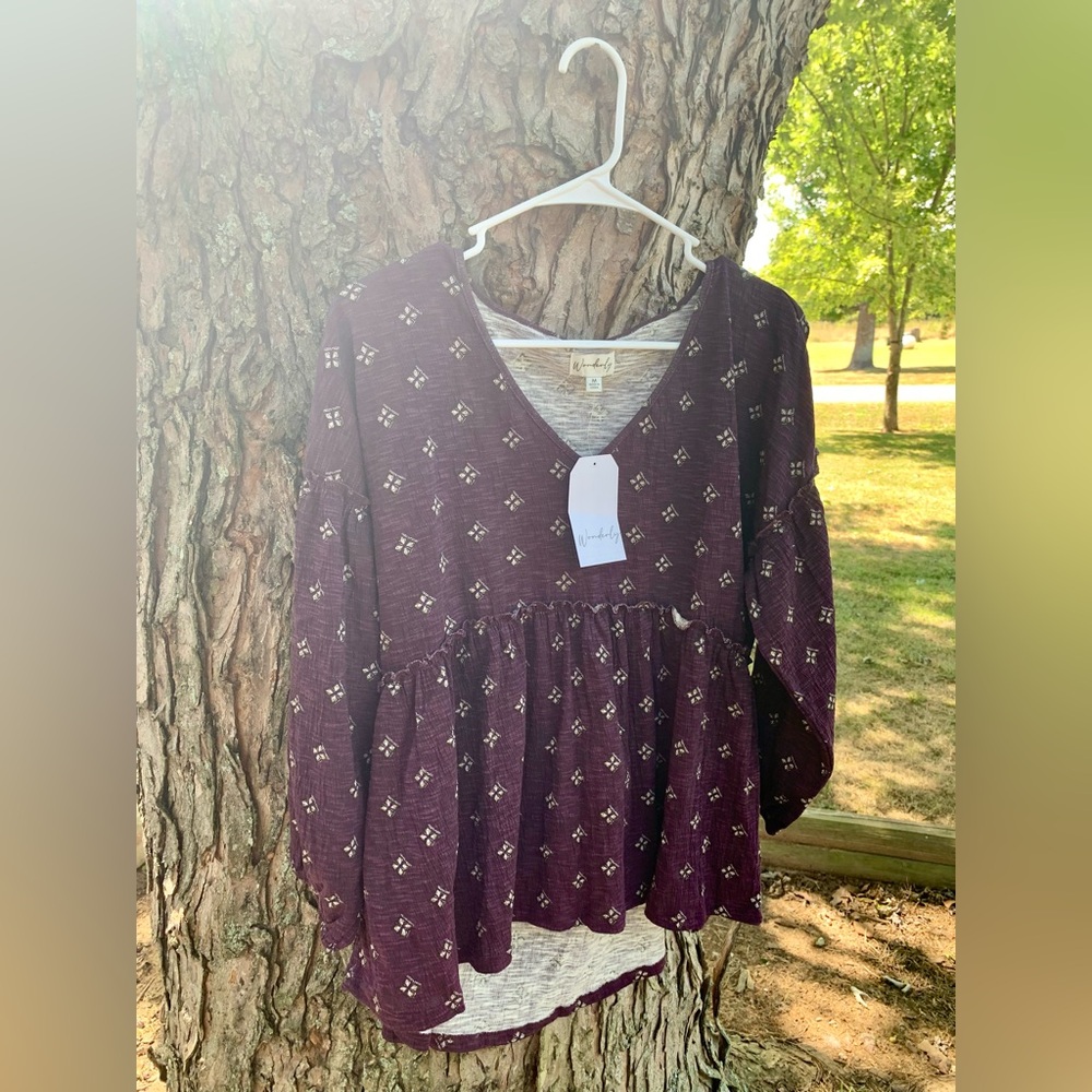 Wonderly purple blouse NWT